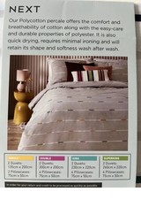 NEXT GREY Stripe Reversible Duvet Cover and Pillowcase Set - Double  