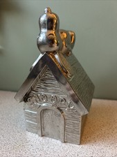 Vintage Silver Played Snoopy Money Box Piggy Bank 1958 1966  Charlie Brown
