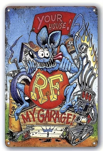 Rat fink tin wall metal - rat,