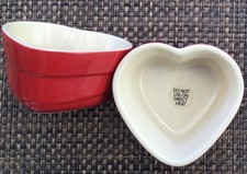 2 x LE CREUSET SMALL RED HEART