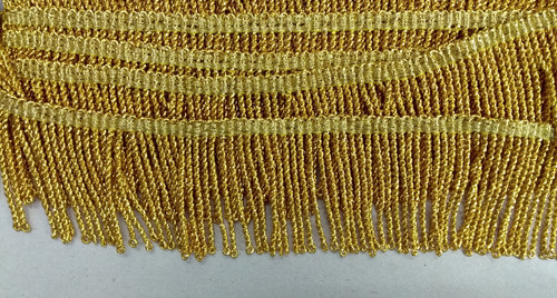 Gold mylar thread fringe - gold, 45mm