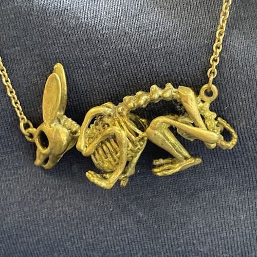 Rabbit skeleton necklace - skeleton, by