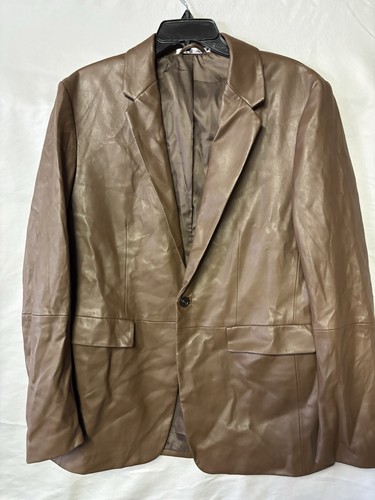 Zara brown leather blazer - zara,