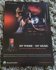 Vintage Q Magazine 2006 Advert Picture Sony Ericsson Walkman Mobile Phone w810i