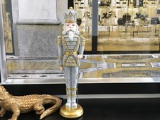 Christmas Silver And Gold Nutcracker Regal Statue Ornament 40cm New Boxed