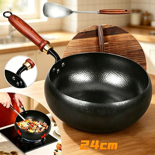Uncoated cast iron pot - iron, wok