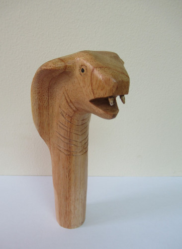 Wooden carved cobra head - wooden,