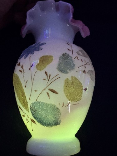 Antique milk glass vase hand - antique,