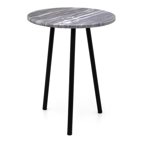 Black marble side table - table, |