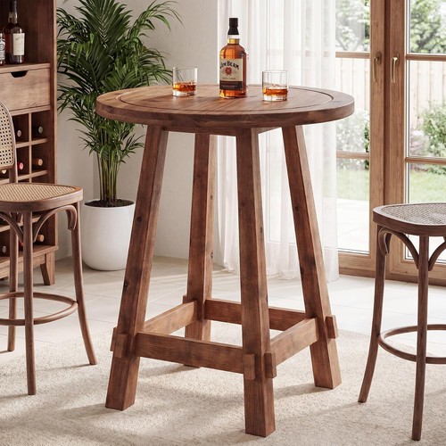 Solid wood round bar table - solid,