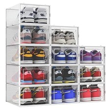 12x White Plastic Shoe Storage