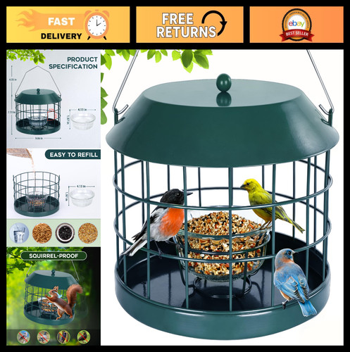 Caged bluebird feeder for - caged,