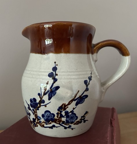 Ceramic jug with blue floral - jug,