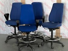 4 X Kinnarps Tall Draughtsman High Office Workshop Chair Rotating Wheels Castors