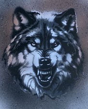 TS-010 Wolves Stencil Tattoo
