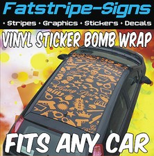 to fit BMW E90 E92 318 320 VINYL STICKER BOMB ROOF WRAP CAR GRAPHICS DECALS