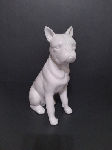Boxer dog figurine white - boxer,
