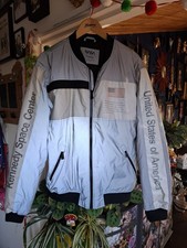 Fabulous pull n bear NASA Silver Grey Bomber Jacket size large glow in the dark