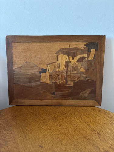 Vintage marquetry art wooden - art,