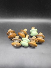 7 Victorian Wooden Drawer Knobs With Screw In Plugs Round 5.5cm Wide