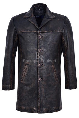 Mens real leather coat vintage - mens,