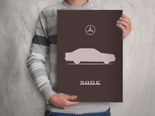 POSTER - MERCEDES BENZ W124  500E - E CLASS - (A4 A3 A2) Car Silhouette