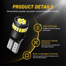 Bright Pair DRL Bulbs Car T10