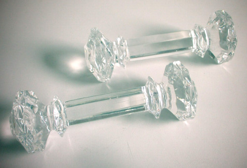 Pair crystal faceted bar - of,