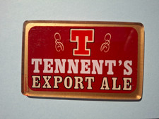 TENNENT'S brewery EXPORT ALE beer pump keg font ale t-bar badge CLOSED Scotland