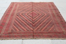Vintage Hand Made Afghan Mushvani Oriental Red Brown Wool Large Carpet 278x192cm