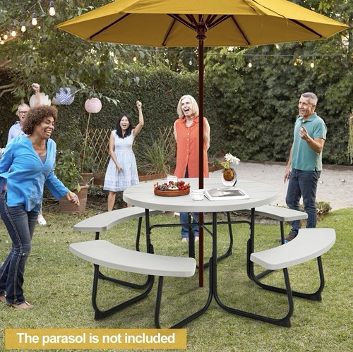 Person round picnic table - 8-person,