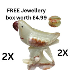 2X Onyx Marble Parrot Ornament