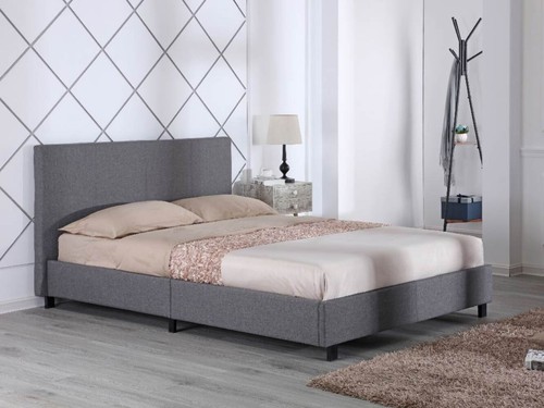 Grey fabric bed frame - frame, low