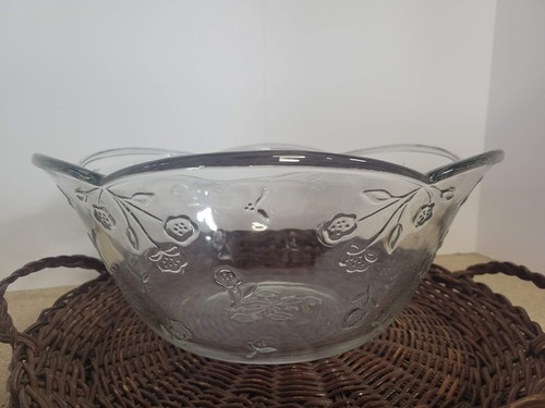 Clear glass serving punch bowl - clear,