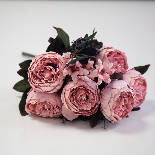 Artificial suede peony flower - artificial,