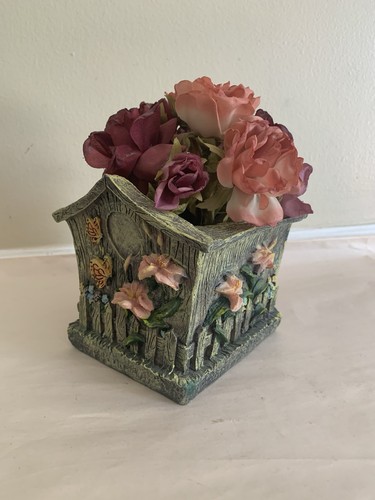 Resin butterfly floral - resin, planter