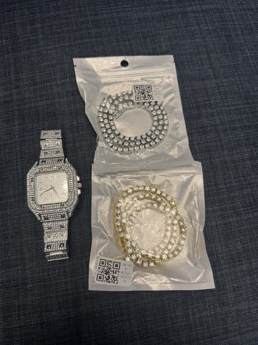 Iced out watch and - watch,