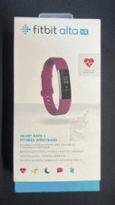 Fitbit Alta HR Fitness Tracker With Box And USB Charger Cable - Purple Strap