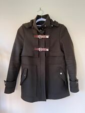 Zara Khaki Green Duffel Buckle Winter Coat with Hood & Pockets Size M