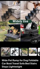 Wide Pet Ramp for Dog Foldable Car Boot Travel Sofa Bed Stairs Steps Lightweight