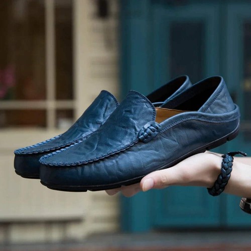 Men genuine leather - men's, loafers