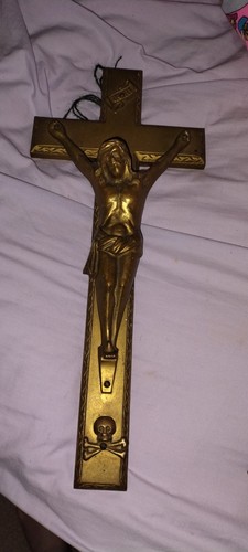 Large heavy brass cross with - large,
