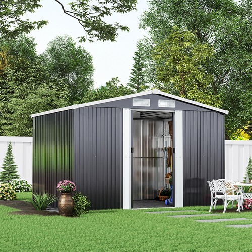 8ft dark grey metal - grey,