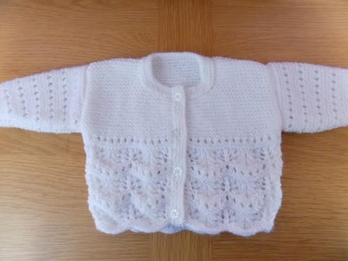 Hand knitted baby matinee - hand,
