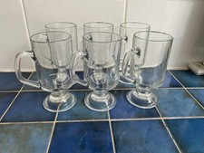  Irish coffee Glass X 6  with handles. ARC FRANCE