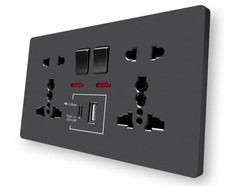 Double 13a wall plug socket - wall, 2