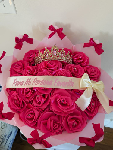 Artificial pink rose foam - artificial,