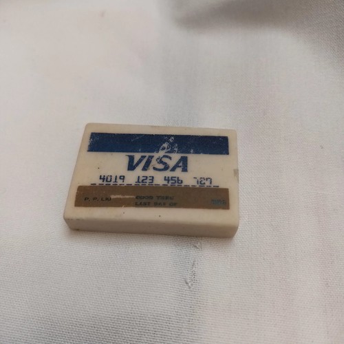 Vintage visa pencil eraser - visa,