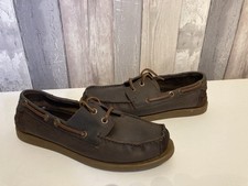Superdry Brown Leather Moccasins Deck Boat Shoes Good Condition Size UK 8 EU 42