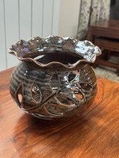 Alan Ward Signed Shaped lusture glazed Bowl With Cut Out Leaf Pattern